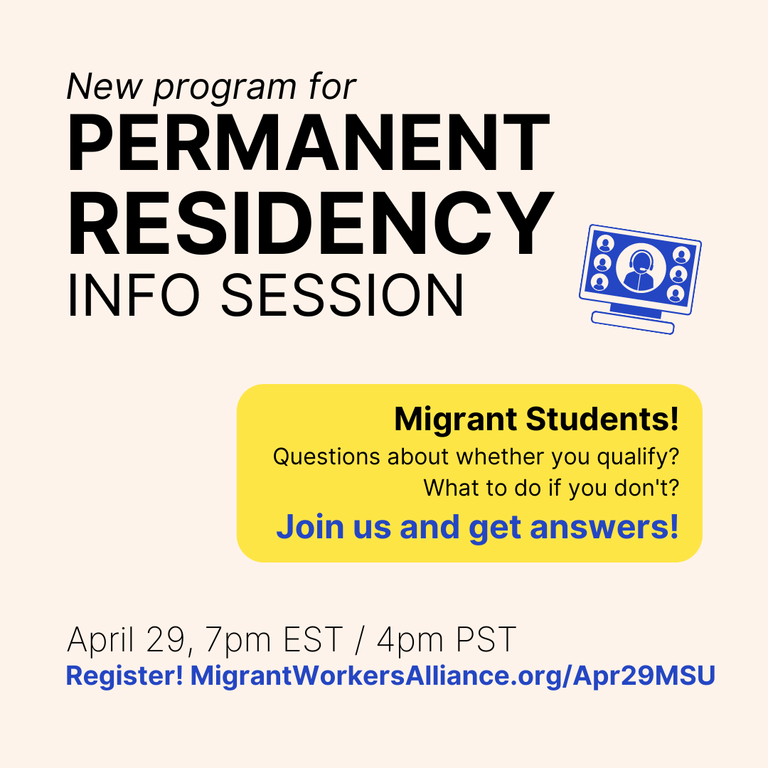 Info Session: New Permanent Residency Program for Migrant Students