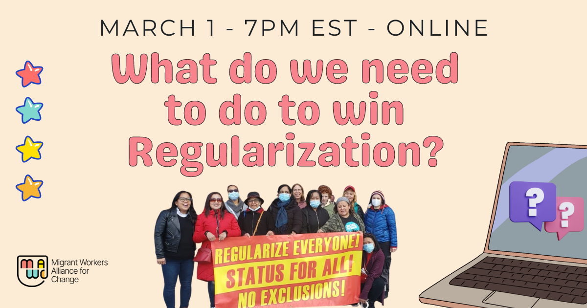 What do we need to do to win regularization? Meeting for Undocumented Migrants & Supporters