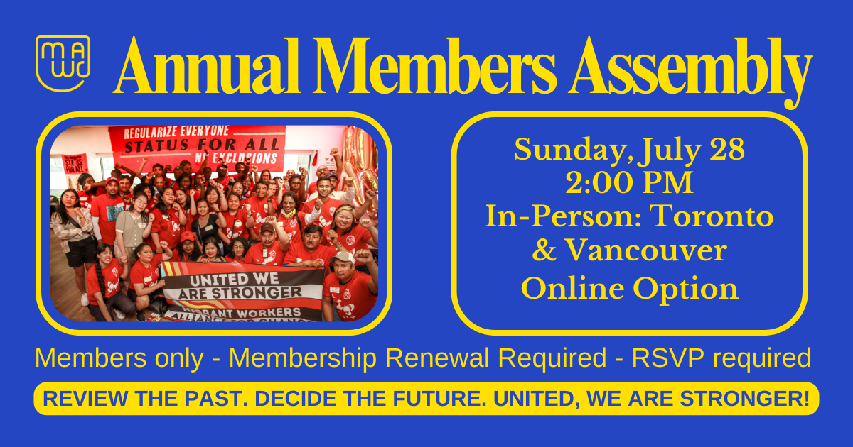 2024 MWAC Annual Members Assembly & Memberhip Renewal